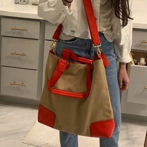 Canvas Tory Burch Tote with Strap